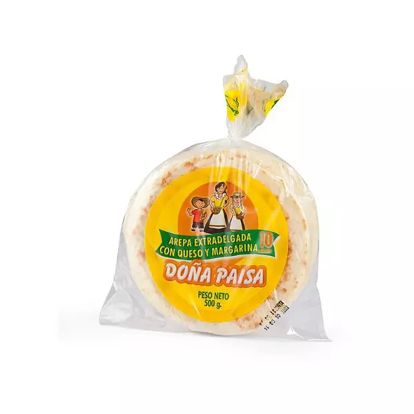 Arepa Doña Paisa Extradelgada con Queso